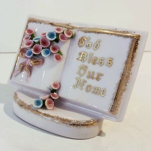 Vintage Pale Pink Ceramic Wall Pocket